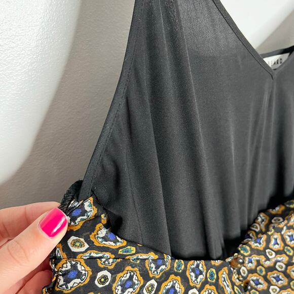 Veronica Beard Womens Sacchi Sheer Printed A Line Dress 2 Black Pleated - Picture 16 of 16